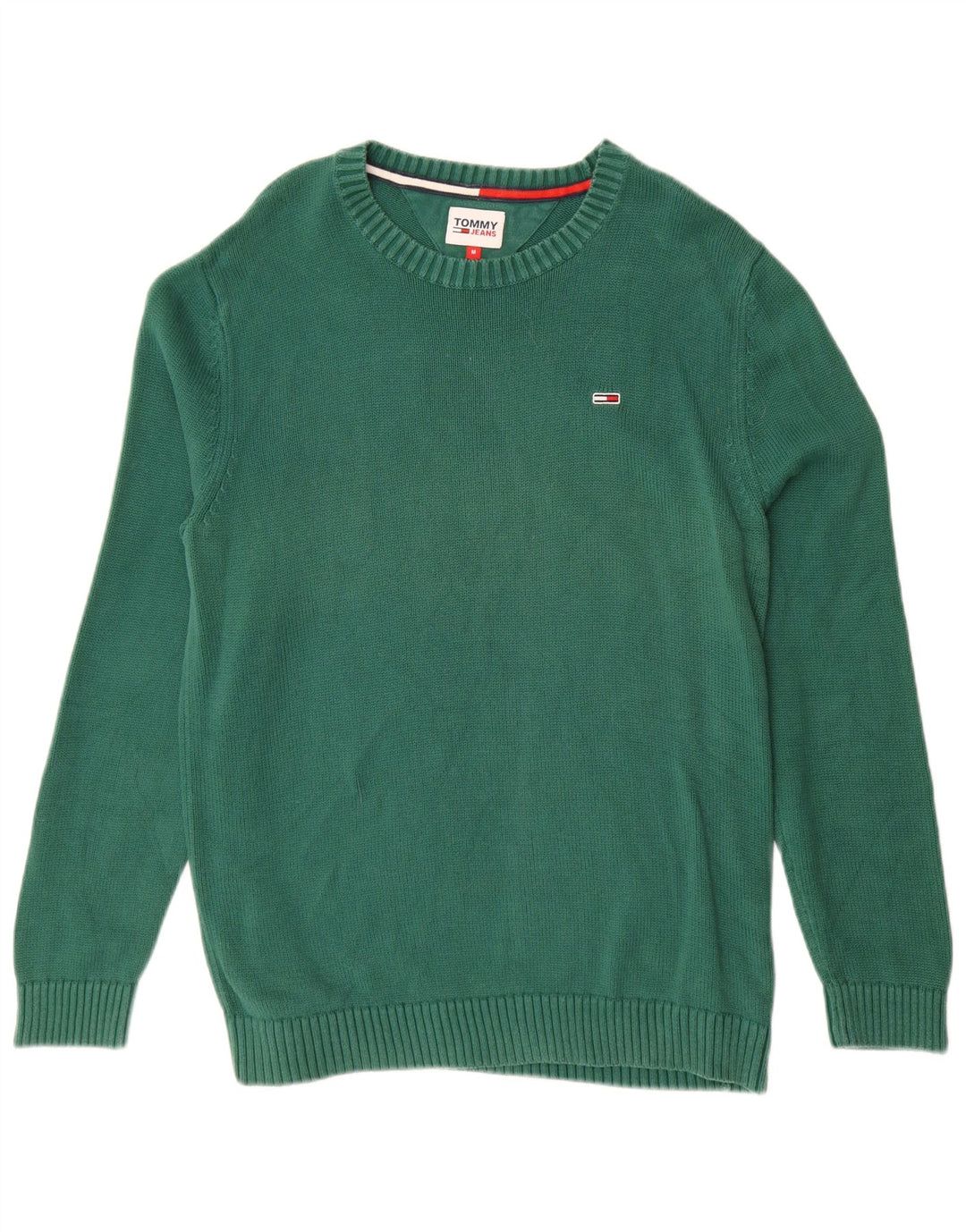 TOMMY HILFIGER sweater med rund hals til mænd mellemgrøn bomuld