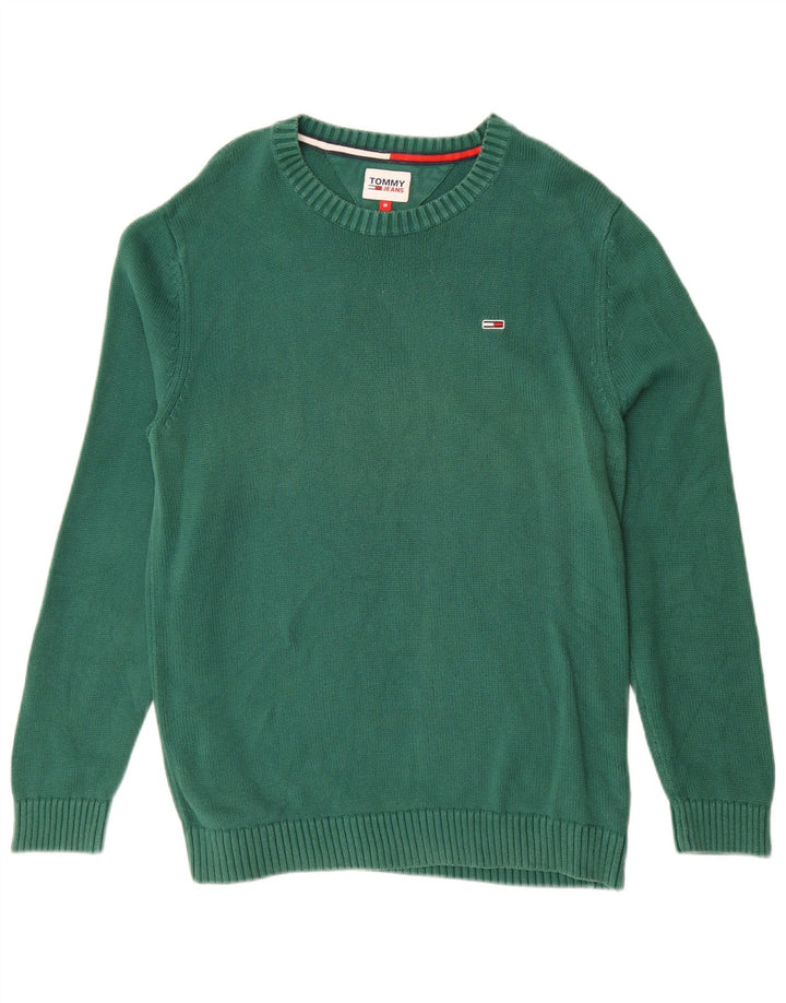 TOMMY HILFIGER sweater med rund hals til mænd mellemgrøn bomuld