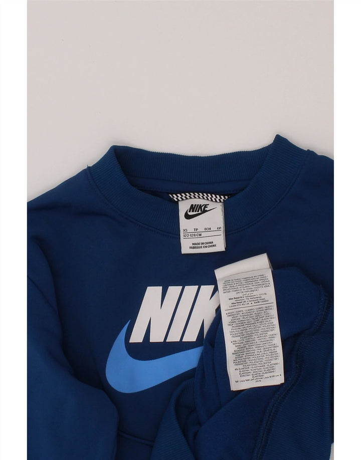 Nike Boys Graphic Sweatshirt Jumper 7-8 år XS Blå Polyester