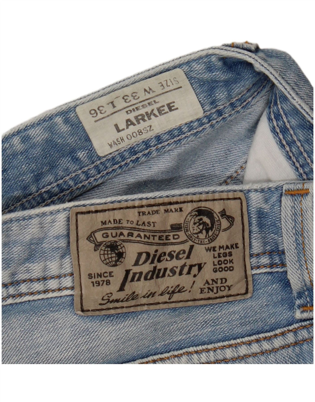 Diesel Herre Larkee Straight Jeans W33 L30 Blå Bomuld