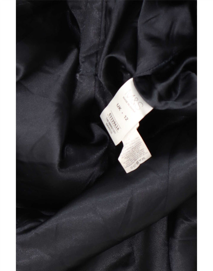 Marks & Spencer Dame Dobbelt Breasted Pea Coat UK 12 Medium Navy Blue Wool