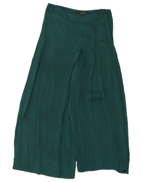 Zara Womens Casual Bukser med brede ben Små W26 L26 Grøn