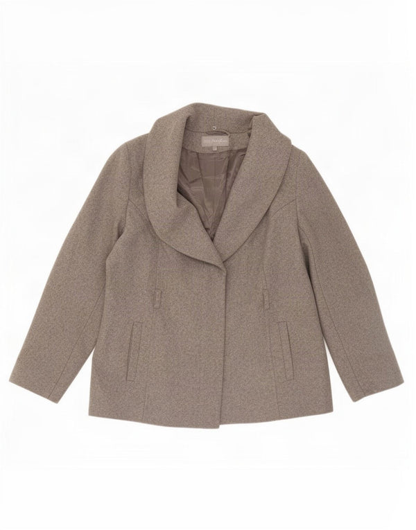 Marks & Spencer Womens Portfolio Bomber Jacket UK 18 XL Grå Ny Uld