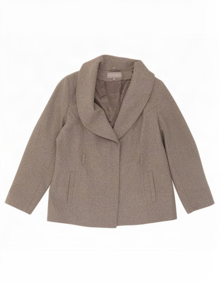 Marks & Spencer Womens Portfolio Bomber Jacket UK 18 XL Grå Ny Uld