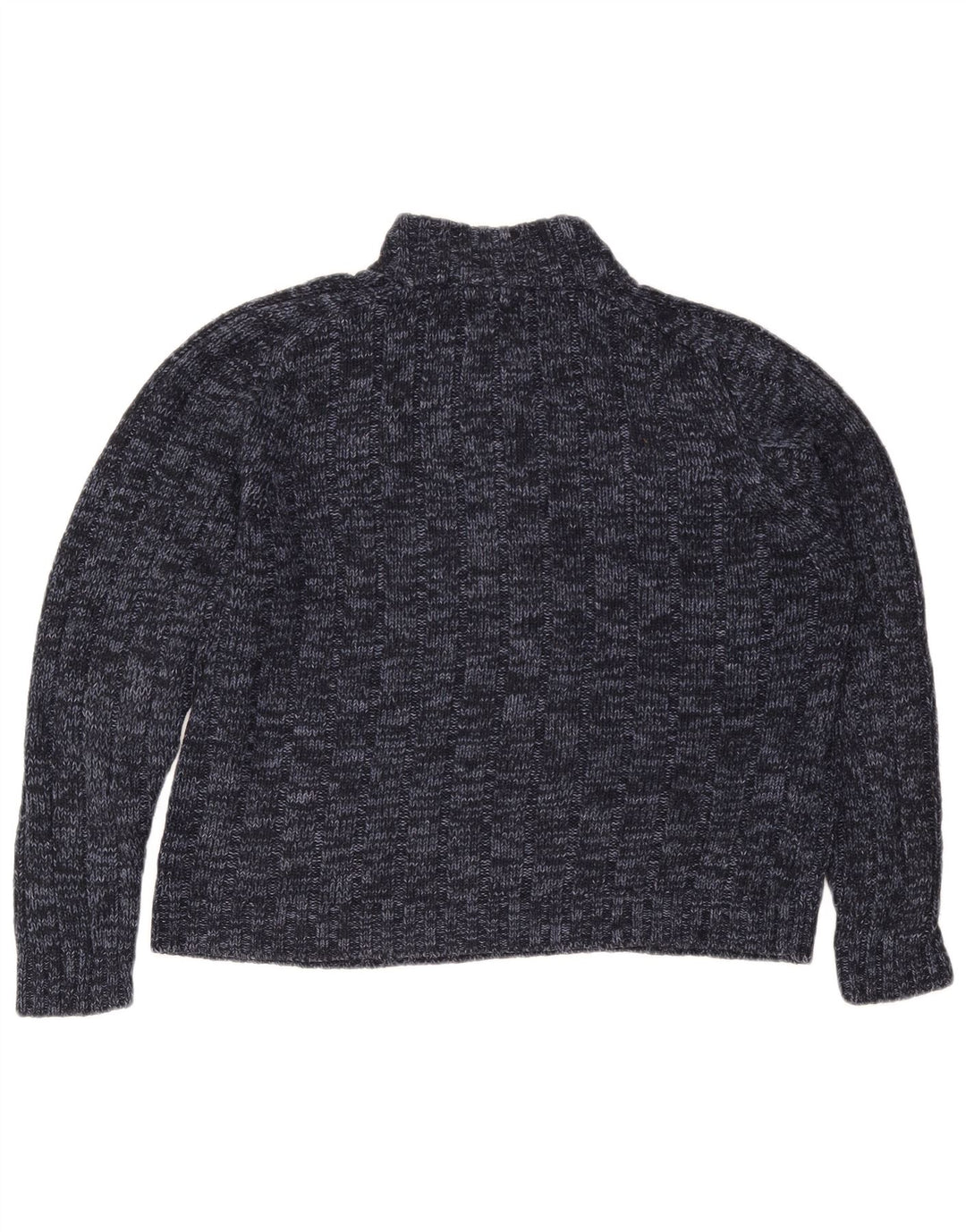 MARKS & SPENCER Dame sweater med lynlås i halsen UK 16 Large Navy Blue