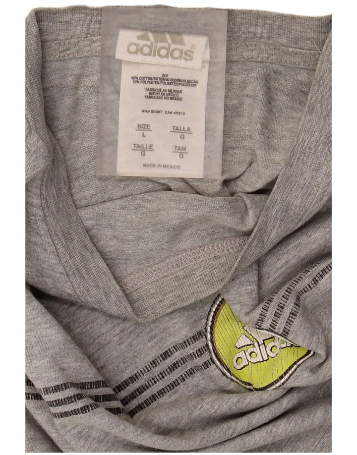 Adidas Herre Grafisk Top Langærmet Stor Grå Bomuld