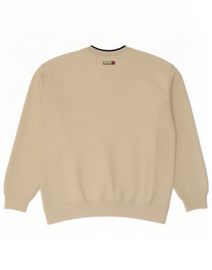 Ellesse Herre Grafisk Sweatshirt Jumper UK 42/44 Stor Beige