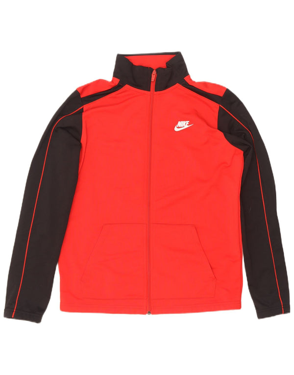 Nike Boys træningsdragt topjakke 13-14 år XL Rød Colourblock Polyester