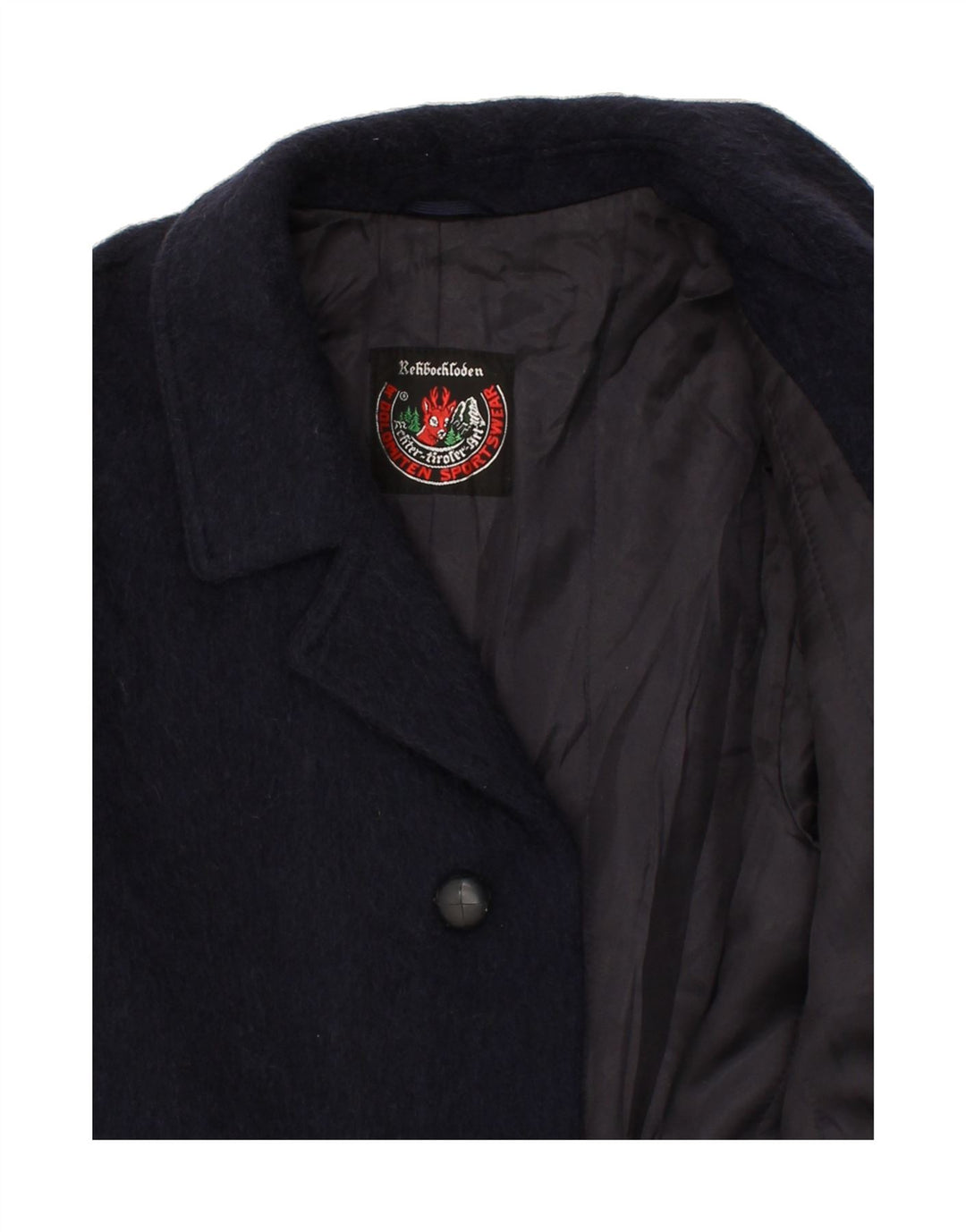 DOLOMITEN Overfrakke til mænd UK 38 Medium Navy Blue Mohair