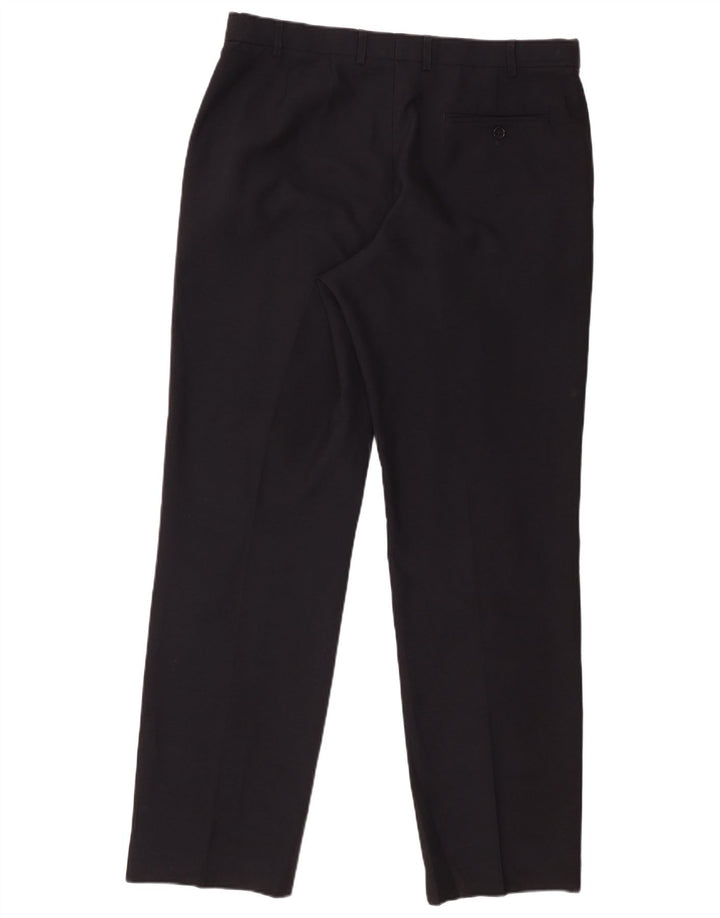 Marks & Spencer Herre Regular Suit Bukser W36 L33 Marineblå polyester