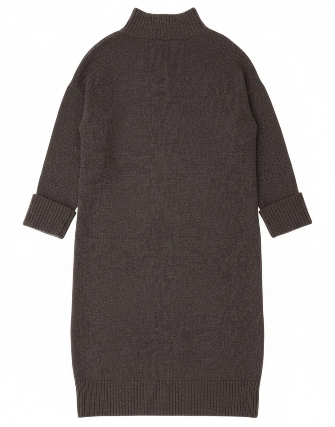 MINT FLØJEL Dame Langærmet Oversized Jumper Kjole UK 14 Medium Grey