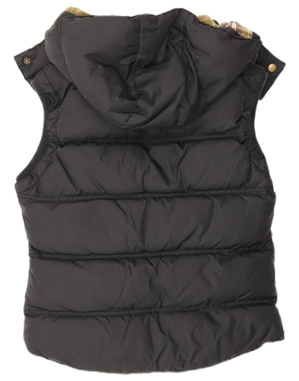 Jack Wills Dame Hætte Polstret Gilet UK 10 Small Black Bomuld