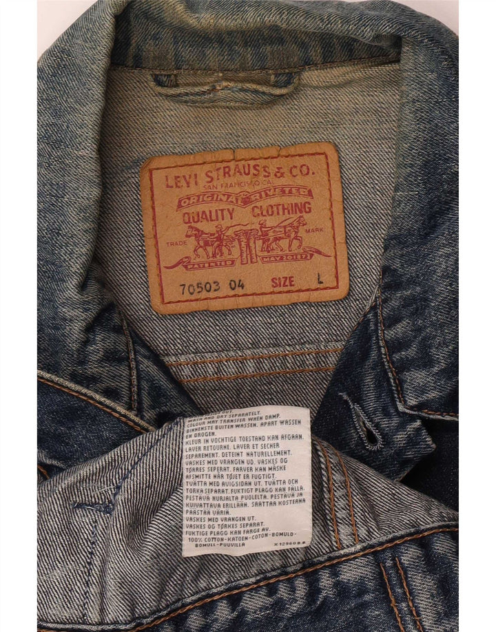 Levi's Herre 70503 Denimjakke UK 40 Stor Blå Bomuld