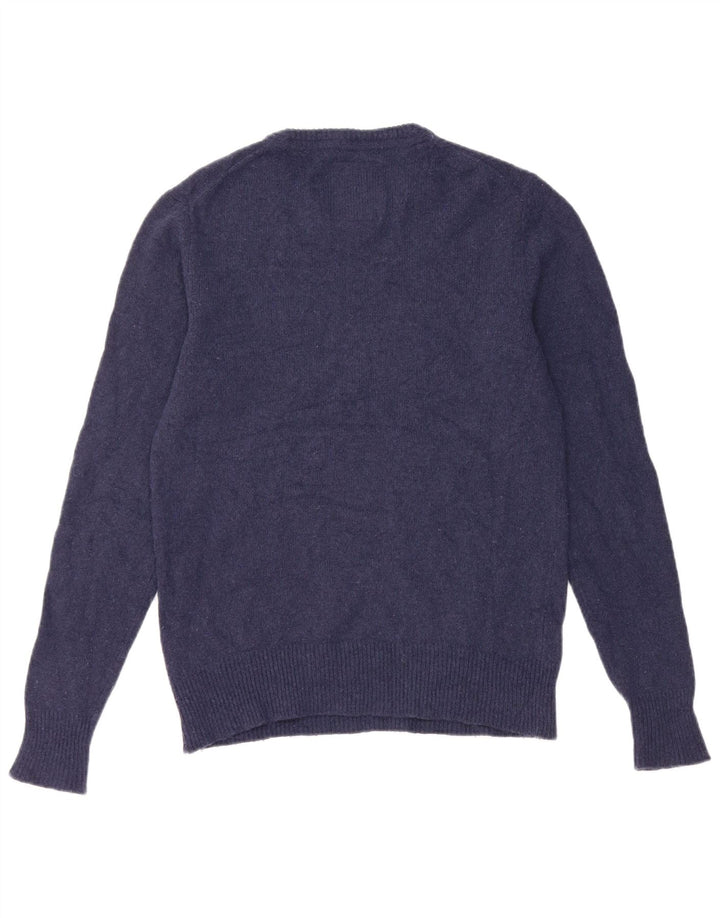 Superdry sweater med rund hals til mænd mellem marineblå uld