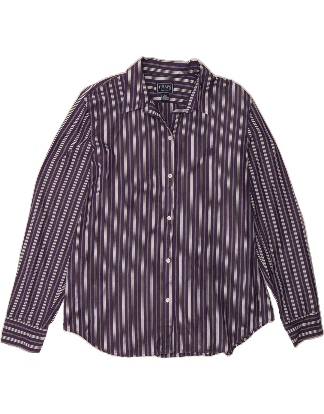 CHAPS Womens Shirt UK 18 XL Purple Striped Cotton Vintage Chaps and Second-Hand Chaps from Messina Hembry 