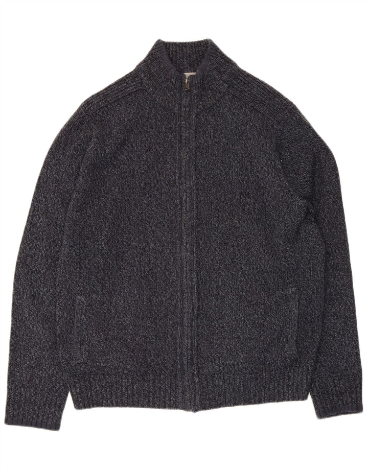 MARKS & SPENCER Herre Regular Fit Cardigan Sweater Stor Marineblå Flecked