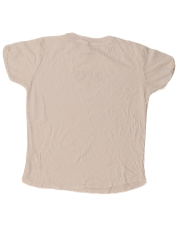 Roxy Dame Grafisk T-Shirt Top UK 16 Stor Hvid Bomuld