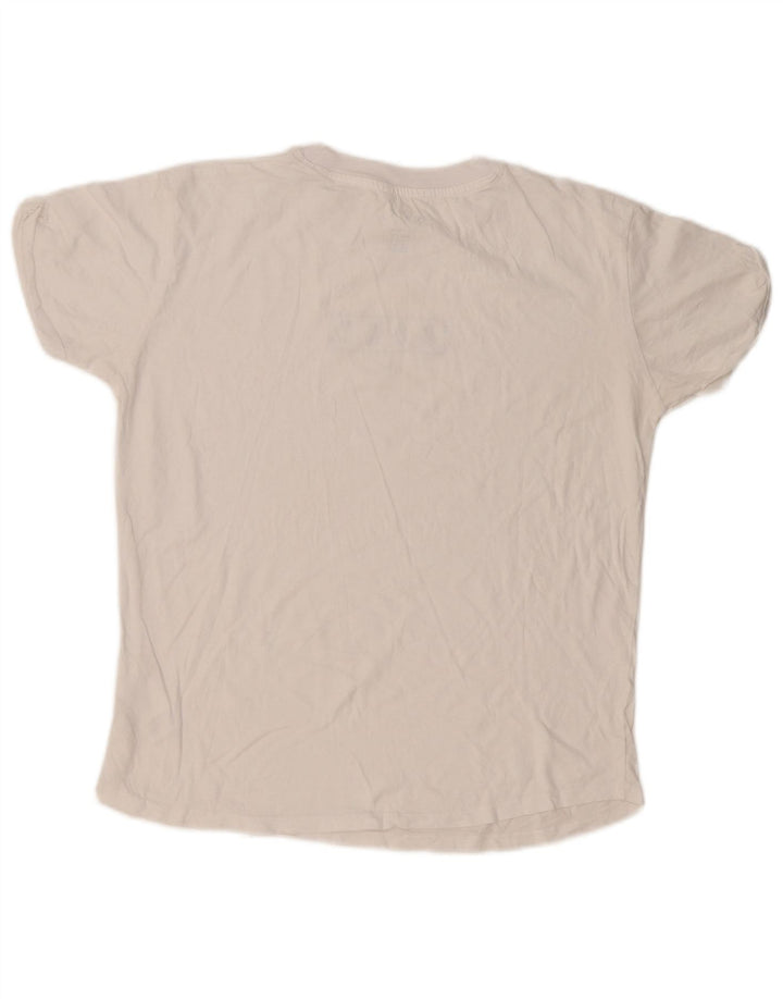 Roxy Dame Grafisk T-Shirt Top UK 16 Stor Hvid Bomuld