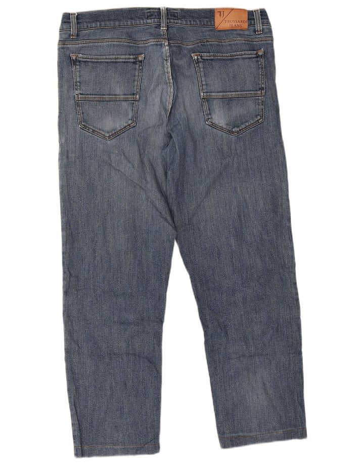 Trussardi Herre Distressed Cropped Jeans IT 51 Large W37 L26 Blue