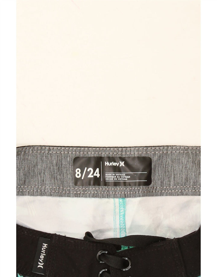 HURLEY Boys Swimming Shorts 7-8 Years  Turquoise Polyester Hawaiian Vintage Hurley and Second-Hand Hurley from Messina Hembry 