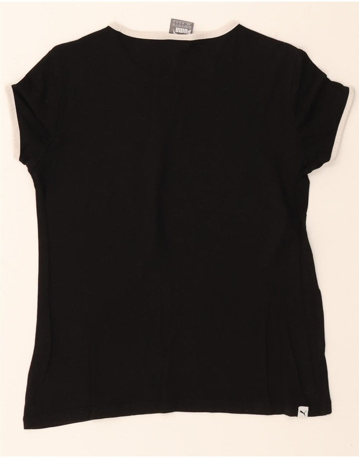 PUMA Womens Graphic T-Shirt Top UK 12 Medium Black Cotton Vintage Puma and Second-Hand Puma from Messina Hembry 