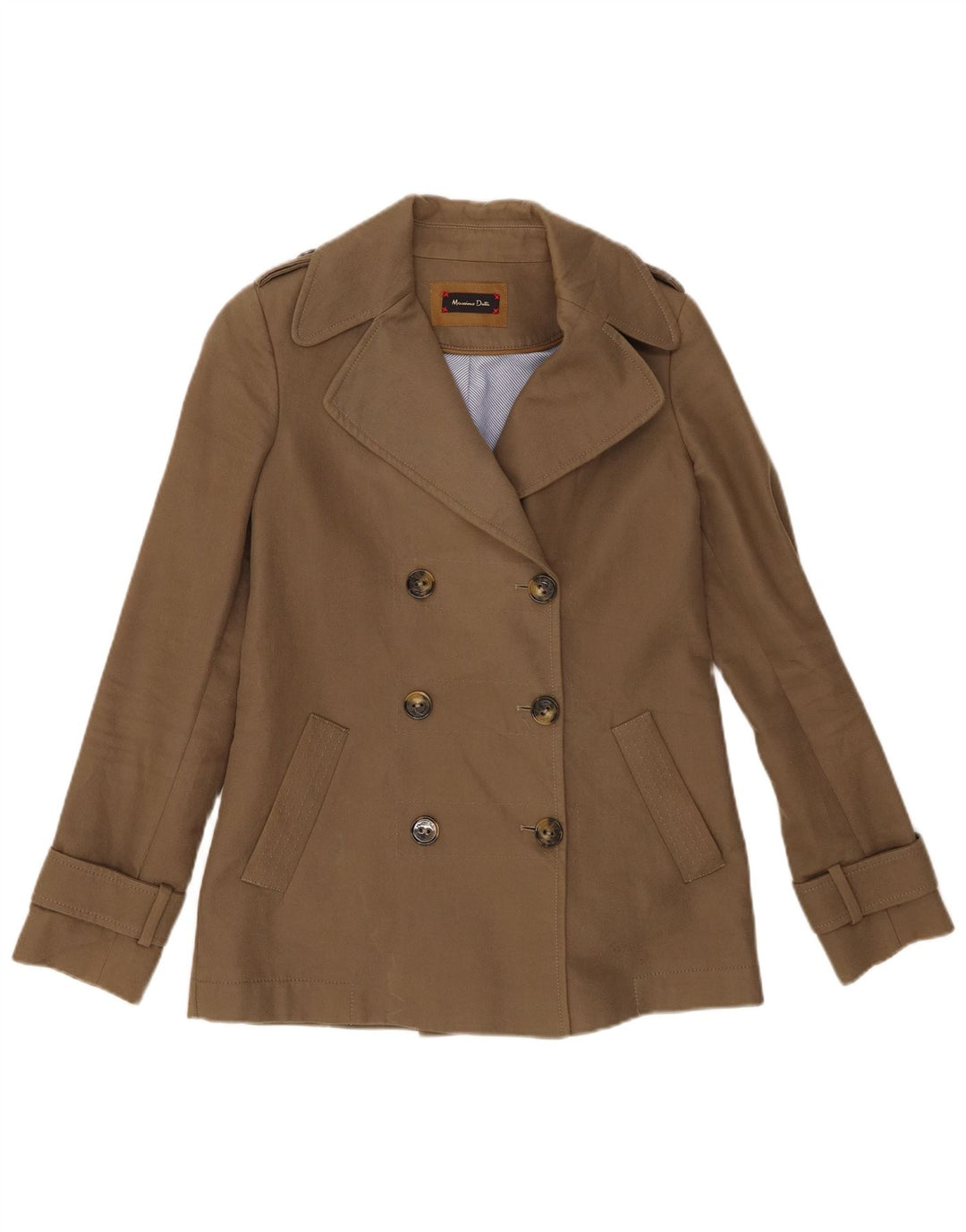 Massimo Dutti Dame Ærtefrakke EU 36 XS Khaki Bomuld