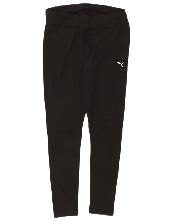 Puma Womens Crop Leggings UK 12 Medium Black Bomuld