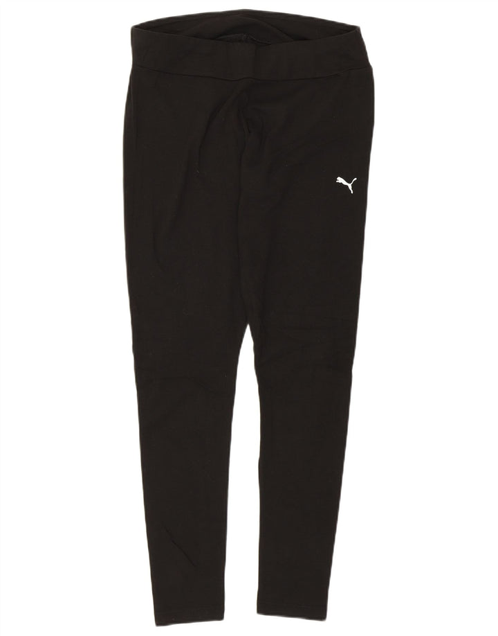 Puma Womens Crop Leggings UK 12 Medium Black Bomuld