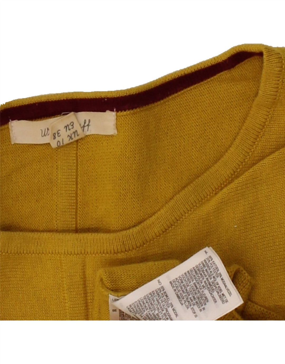 WHITE STUFF Womens Oversized Boat Neck Jumper Sweater UK 10 Small Yellow Vintage White Stuff and Second-Hand White Stuff from Messina Hembry 