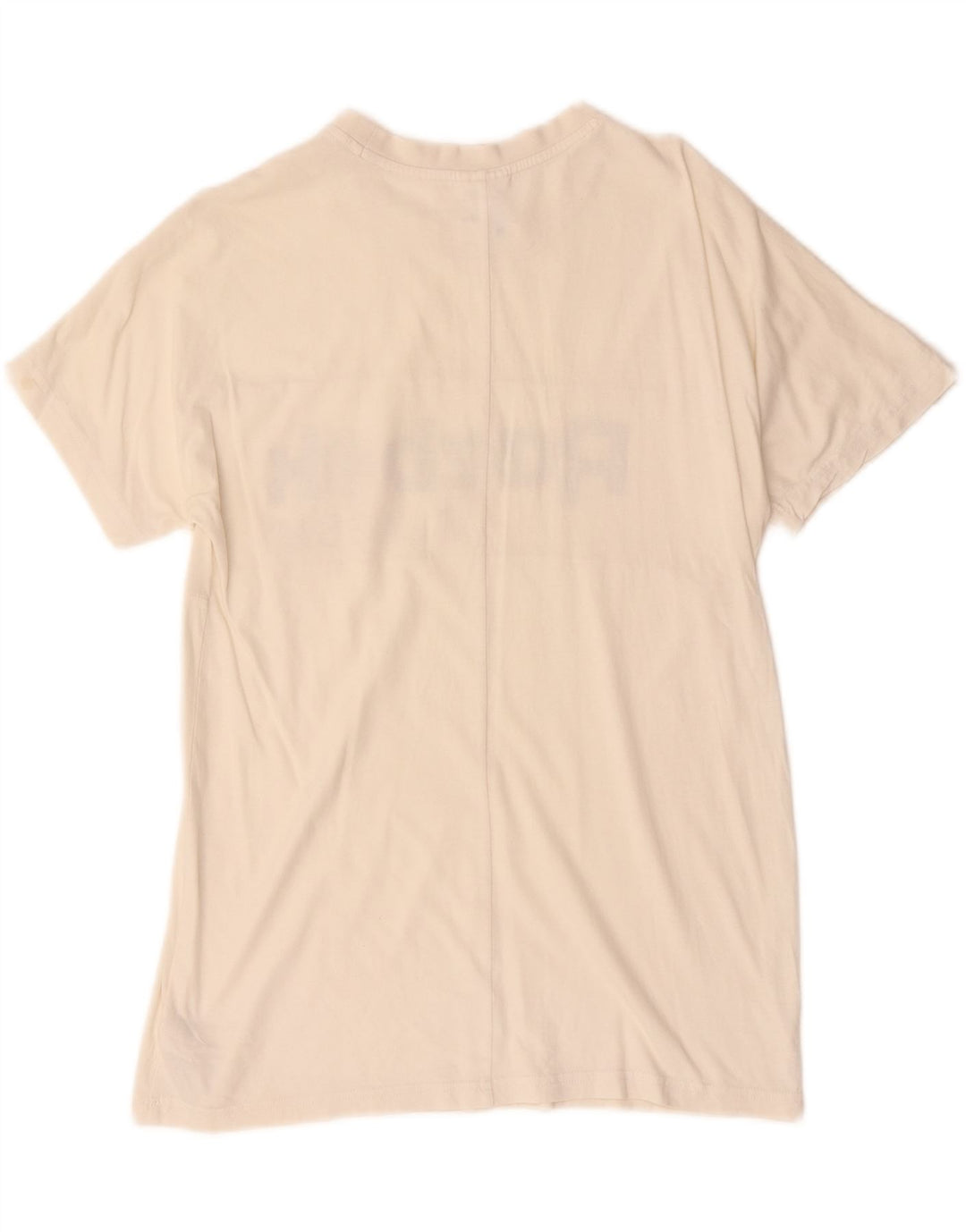 Reebok Grafisk T-shirt top til kvinder UK 12 Medium Off White Bomuld