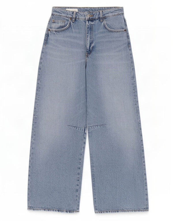 Zara Dame Jeans med brede ben EU 36 XS W26 L28 Blå