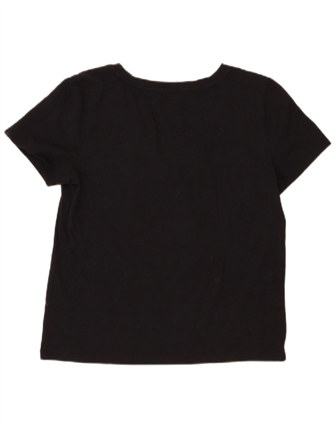 Chaps Dame T-Shirt Top UK 14 Stor Sort Bomuld