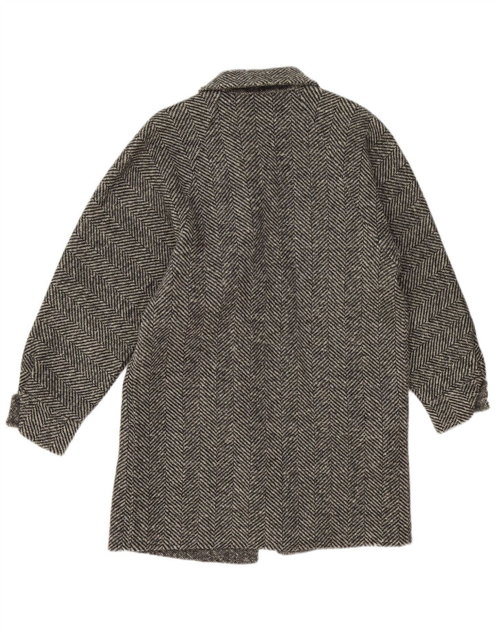 Vintage dameoverfrakke UK 14 Medium Grey Herringbone