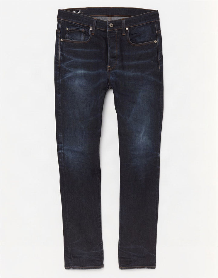 G-Star Herre 3301 Slim Jeans W34 L32 Marineblå Bomuld