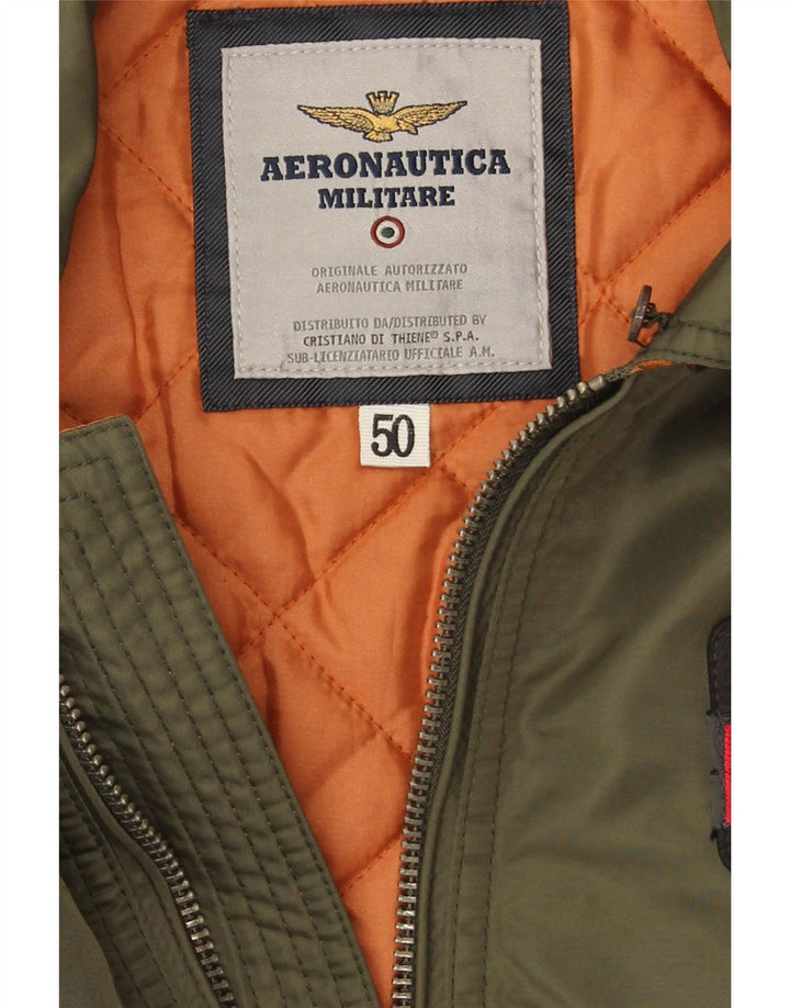 Aeronautica Militare Bomberjakke til mænd IT 50 Medium Khaki Nylon