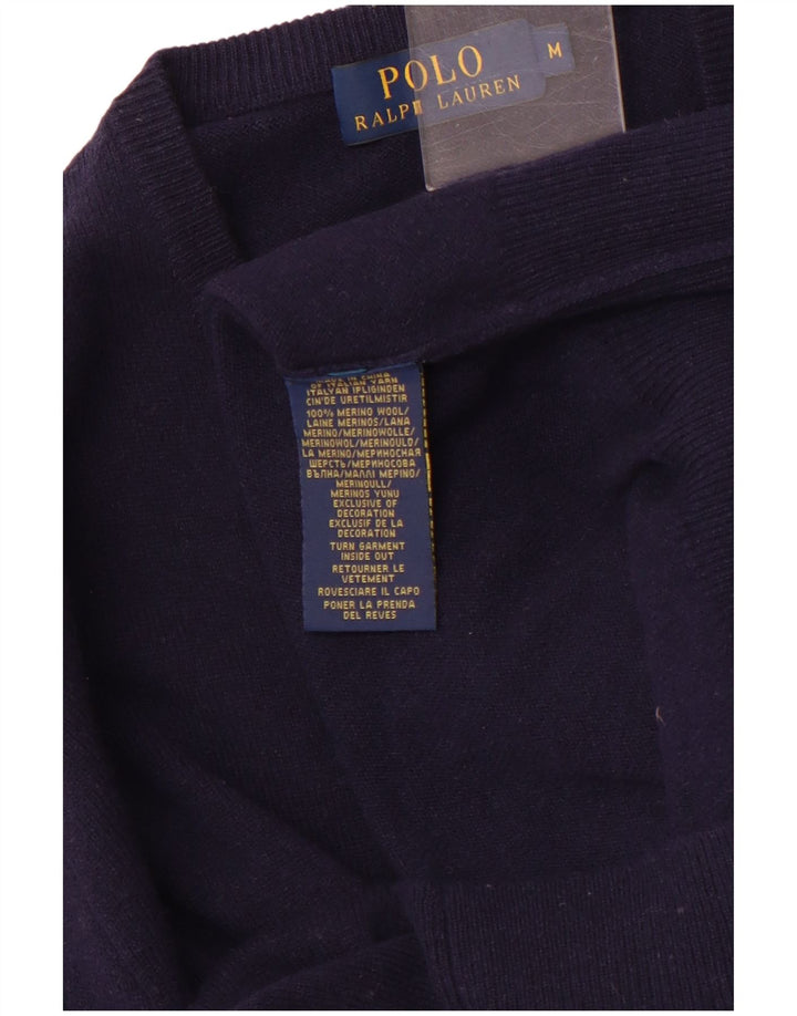 POLO RALPH LAUREN Herre V-hals sweater Medium Marineblå Merinould