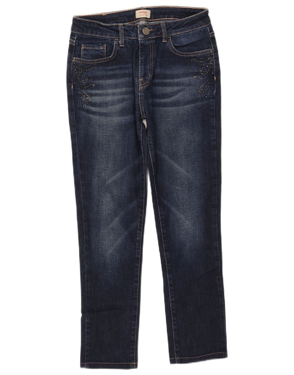 Carrera Dame Slim Cropped Jeans IT 44 Medium W29 L25 Marineblå Bomuld