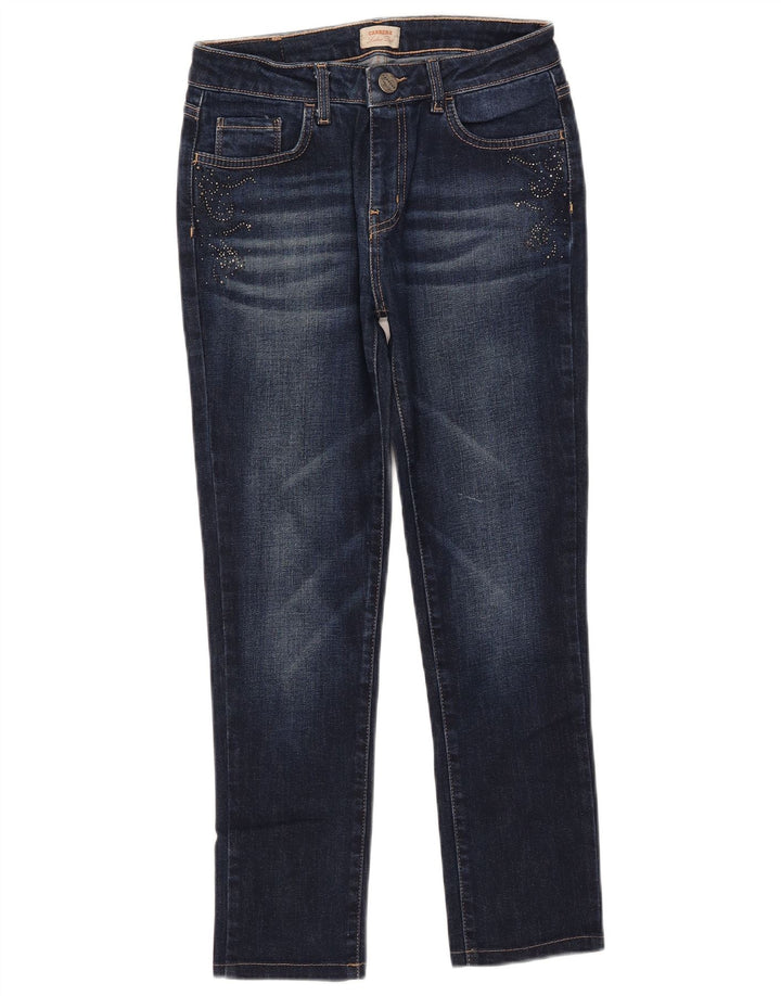 Carrera Dame Slim Cropped Jeans IT 44 Medium W29 L25 Marineblå Bomuld
