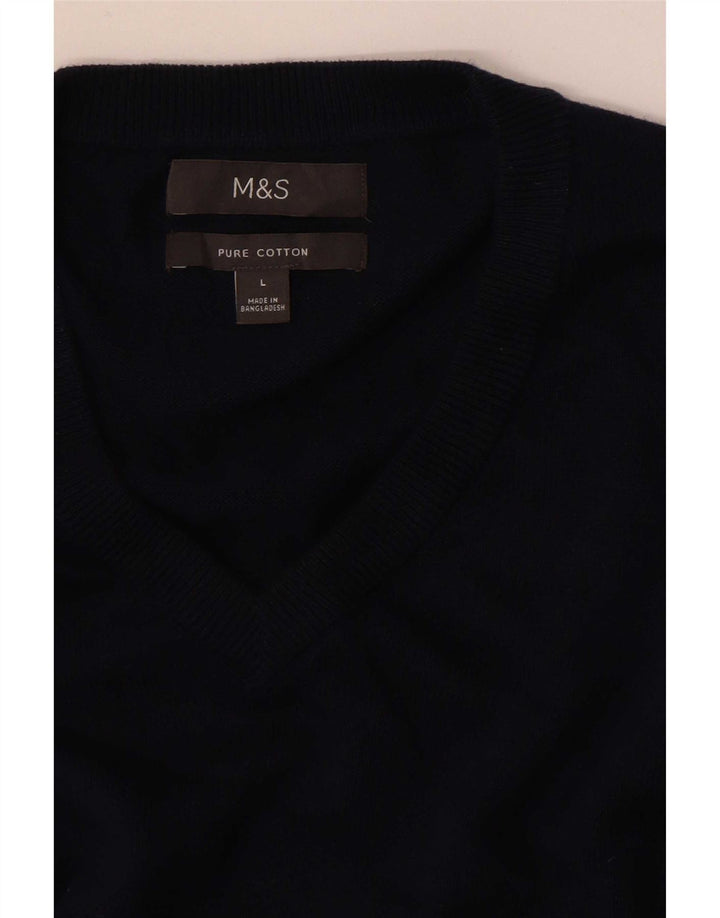 Marks & Spencer Herre V-hals sweater Stor marineblå