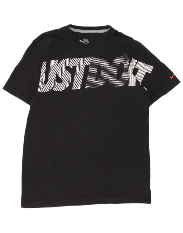 Nike Herre Standard Fit Grafisk T-Shirt Top UK 38/40 Medium Sort Bomuld