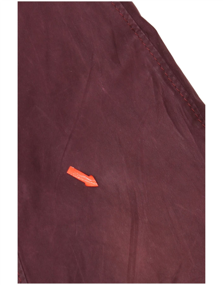 Vintage læderponchofrakke med hætte til kvinder One Size Maroon