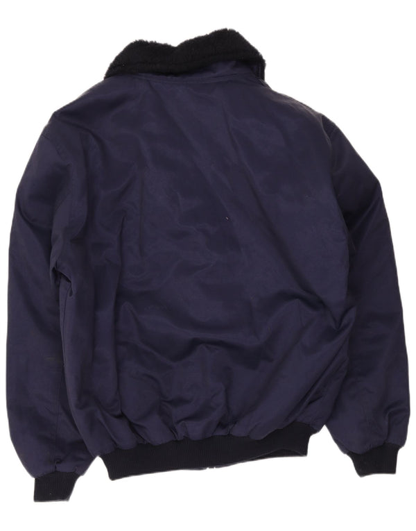 Mascot Herre Bomber Jacket UK 40 Large Navy Blue Colourblock Cotton