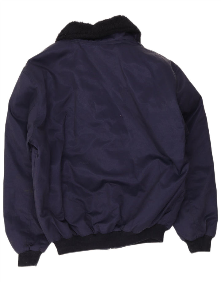 Mascot Herre Bomber Jacket UK 40 Large Navy Blue Colourblock Cotton