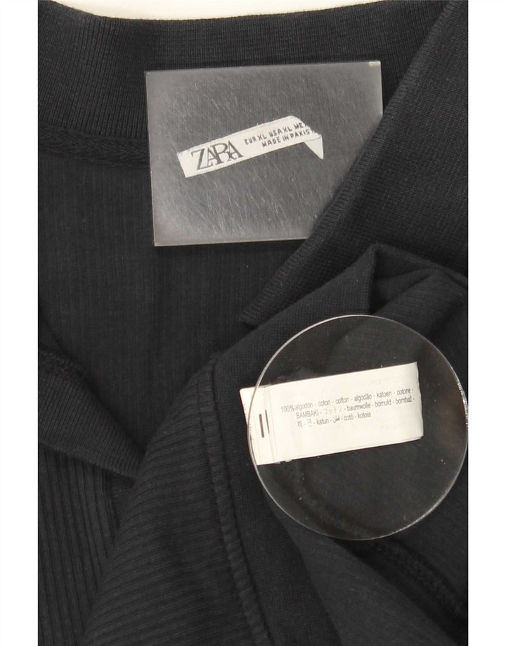 Zara herre poloshirt XL sort bomuld