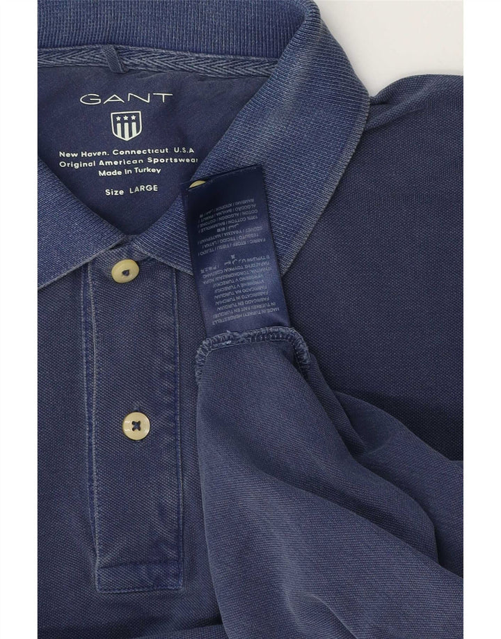 Gant Polo Shirt til mænd, stor blå bomuld