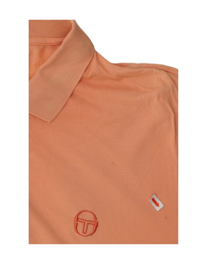SERGIO TACCHINI Mens Polo Shirt Large Orange Cotton