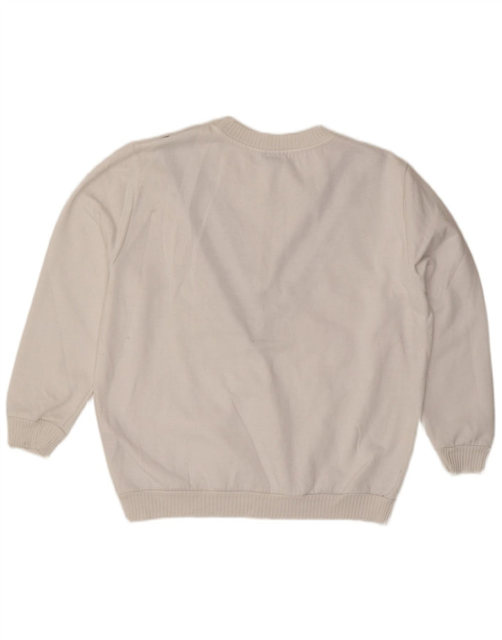 Topshop Dame Oversized Sweatshirt Jumper UK 12 Medium Hvid Stribet