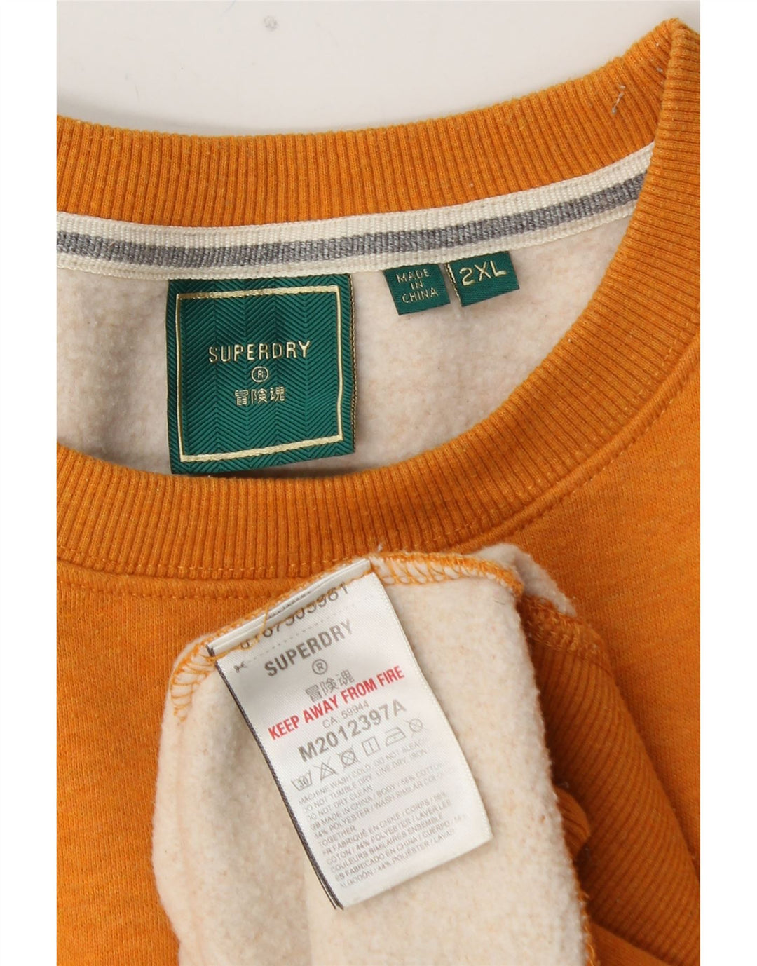 SUPERDRY Sweatshirt til mænd 2XL Gul bomuld