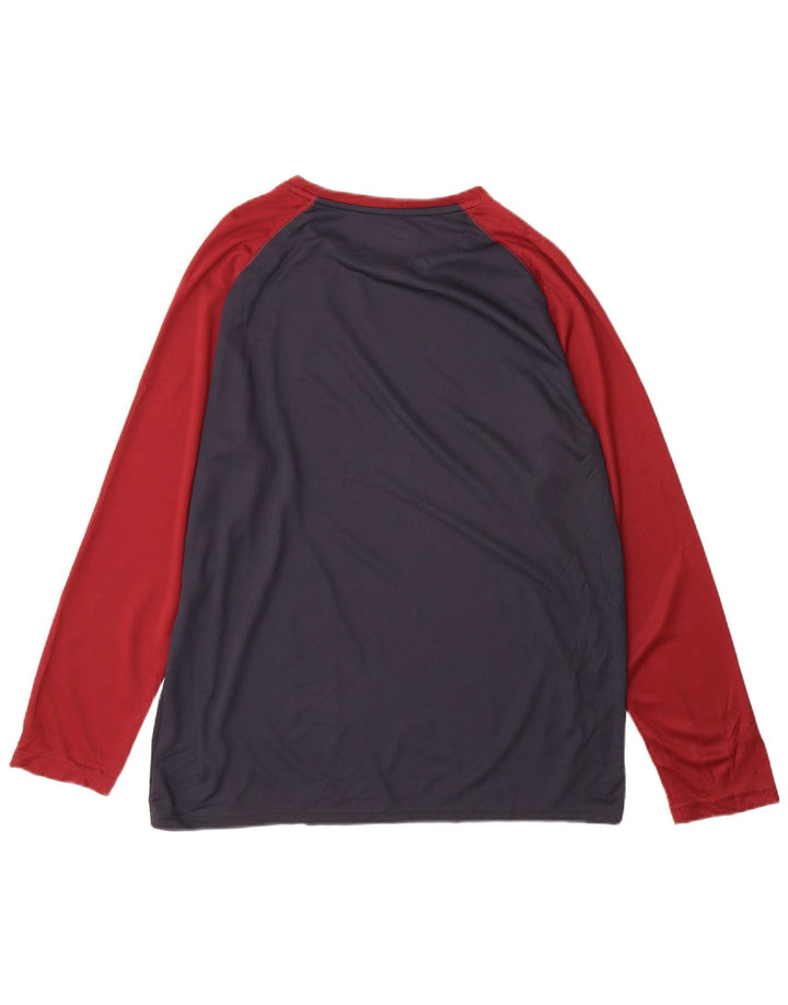 Mountain Warehouse Herre Top Langærmet XL Navy Blue Colourblock Polyester