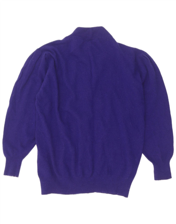Vintage dame cardigan sweater IT 46/48 Stor lilla uld